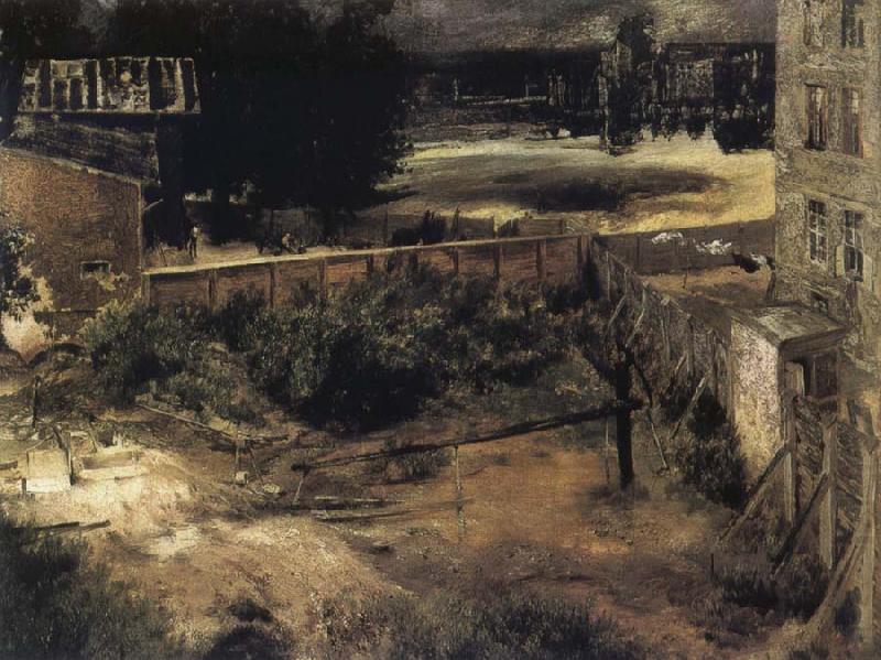 Rear Courtyard and House, Adolph von Menzel